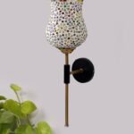 Multicolor Wall Lamp | Elegant Mosaic Glass & Wood Design | Stylish Ambient Light for Home, Office, Living Room, Bedroom, Hallway | Modern Decorative Wall Sconce – Model VX99