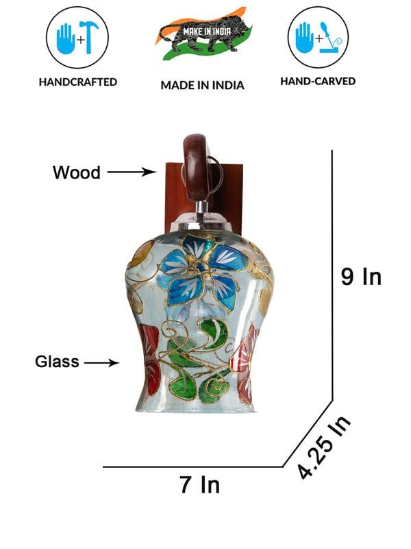 Multicolor Wall Lamp | Elegant Wood Design | Stylish Ambient Light for Home, Office, Living Room, Bedroom, Hallway | Modern Decorative Wall Sconce - Model WD09