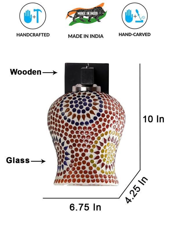 Multicolor Wall Lamp | Elegant Wood Design | Stylish Ambient Light for Home, Office, Living Room, Bedroom, Hallway | Modern Decorative Wall Sconce - Model WD107