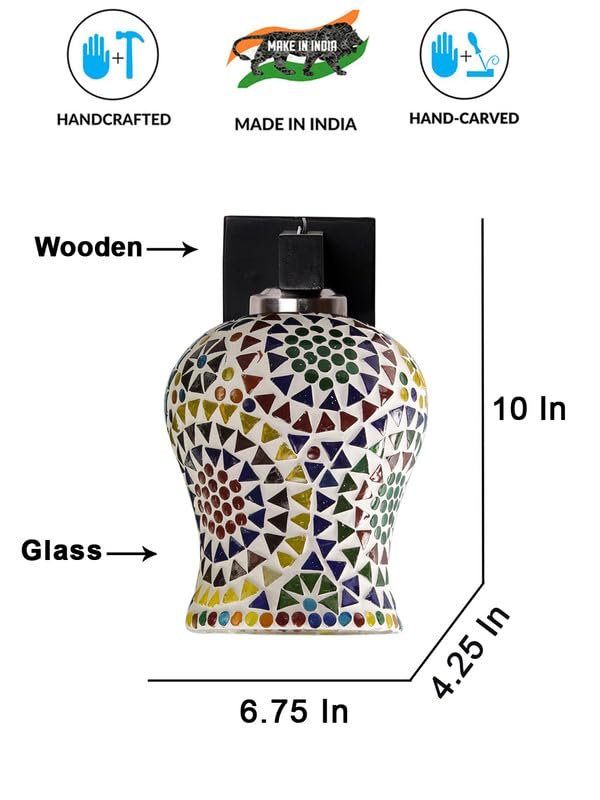 Multicolor Wall Lamp | Elegant Wood Design | Stylish Ambient Light for Home, Office, Living Room, Bedroom, Hallway | Modern Decorative Wall Sconce - Model WD111
