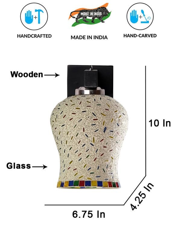 Multicolor Wall Lamp | Elegant Wood Design | Stylish Ambient Light for Home, Office, Living Room, Bedroom, Hallway | Modern Decorative Wall Sconce - Model WD116