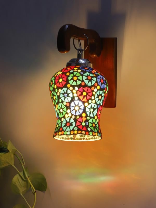 Multicolor Wall Lamp | Elegant Wood Design | Stylish Ambient Light for Home, Office, Living Room, Bedroom, Hallway | Modern Decorative Wall Sconce - Model WD11