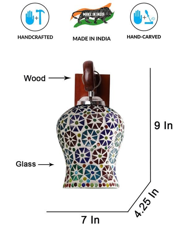 Multicolor Wall Lamp | Elegant Wood Design | Stylish Ambient Light for Home, Office, Living Room, Bedroom, Hallway | Modern Decorative Wall Sconce - Model WD11