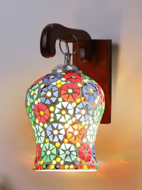 Multicolor Wall Lamp | Elegant Wood Design | Stylish Ambient Light for Home, Office, Living Room, Bedroom, Hallway | Modern Decorative Wall Sconce - Model WD11
