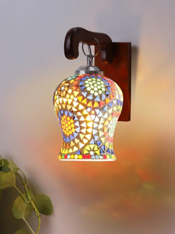 Multicolor Wall Lamp | Elegant Wood Design | Stylish Ambient Light for Home, Office, Living Room, Bedroom, Hallway | Modern Decorative Wall Sconce - Model WD12