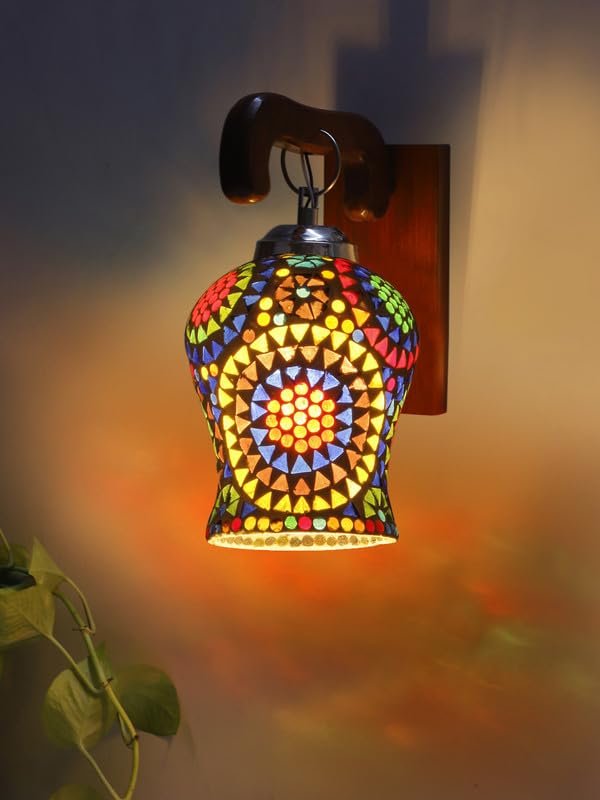Multicolor Wall Lamp | Elegant Wood Design | Stylish Ambient Light for Home, Office, Living Room, Bedroom, Hallway | Modern Decorative Wall Sconce - Model WD12