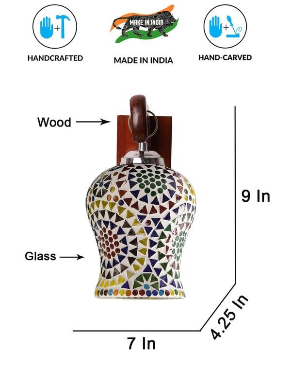 Multicolor Wall Lamp | Elegant Wood Design | Stylish Ambient Light for Home, Office, Living Room, Bedroom, Hallway | Modern Decorative Wall Sconce - Model WD12