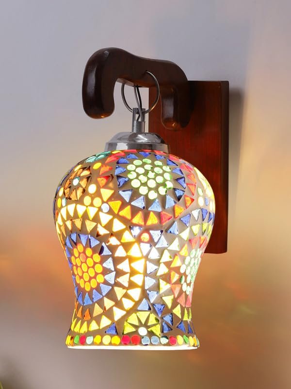 Multicolor Wall Lamp | Elegant Wood Design | Stylish Ambient Light for Home, Office, Living Room, Bedroom, Hallway | Modern Decorative Wall Sconce - Model WD12
