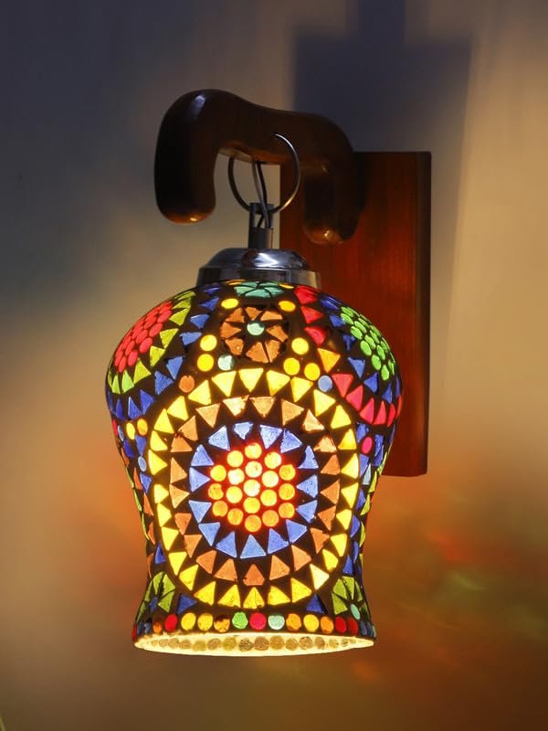 Multicolor Wall Lamp | Elegant Wood Design | Stylish Ambient Light for Home, Office, Living Room, Bedroom, Hallway | Modern Decorative Wall Sconce - Model WD12