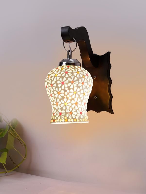 Multicolor Wall Lamp | Elegant Wood Design | Stylish Ambient Light for Home, Office, Living Room, Bedroom, Hallway | Modern Decorative Wall Sconce - Model WD34