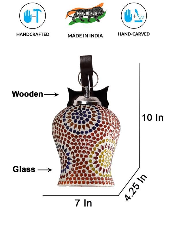 Multicolor Wall Lamp | Elegant Wood Design | Stylish Ambient Light for Home, Office, Living Room, Bedroom, Hallway | Modern Decorative Wall Sconce - Model WD41