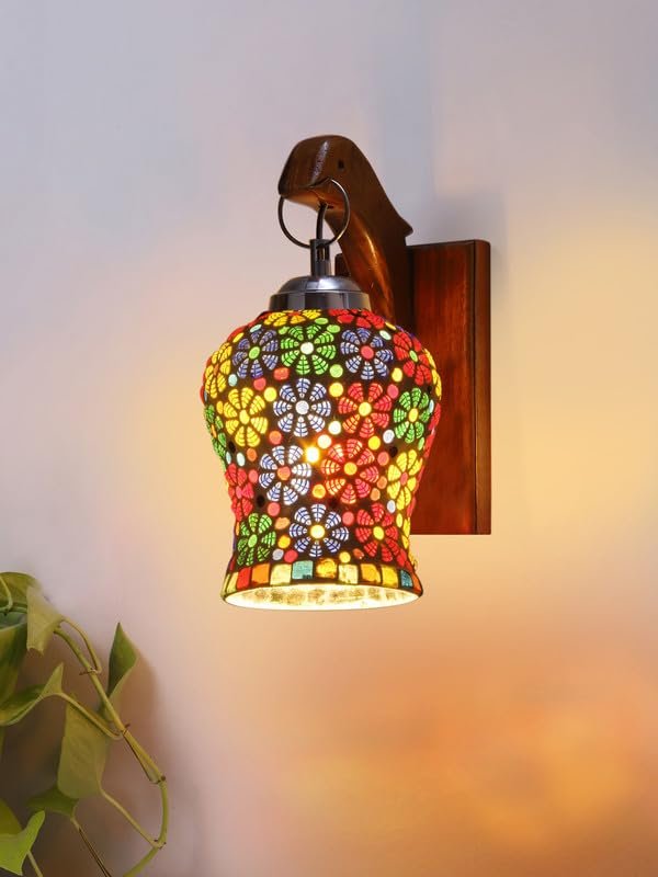 Multicolor Wall Lamp | Elegant Wood Design | Stylish Ambient Light for Home, Office, Living Room, Bedroom, Hallway | Modern Decorative Wall Sconce - Model WD68