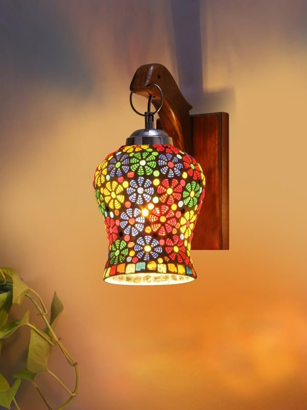 Multicolor Wall Lamp | Elegant Wood Design | Stylish Ambient Light for Home, Office, Living Room, Bedroom, Hallway | Modern Decorative Wall Sconce - Model WD68