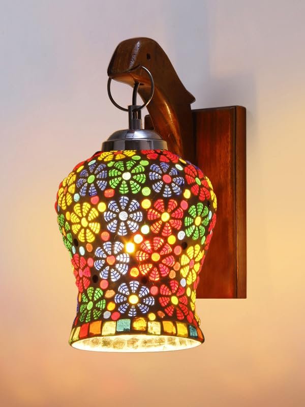 Multicolor Wall Lamp | Elegant Wood Design | Stylish Ambient Light for Home, Office, Living Room, Bedroom, Hallway | Modern Decorative Wall Sconce - Model WD68