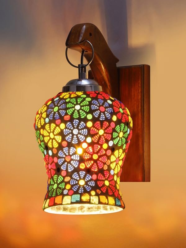 Multicolor Wall Lamp | Elegant Wood Design | Stylish Ambient Light for Home, Office, Living Room, Bedroom, Hallway | Modern Decorative Wall Sconce - Model WD68
