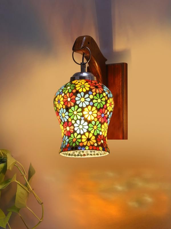 Multicolor Wall Lamp | Elegant Wood Design | Stylish Ambient Light for Home, Office, Living Room, Bedroom, Hallway | Modern Decorative Wall Sconce - Model WD70