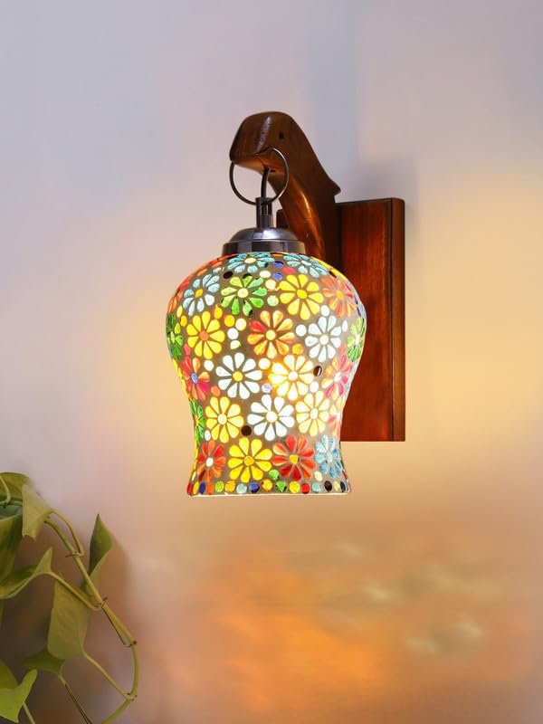 Multicolor Wall Lamp | Elegant Wood Design | Stylish Ambient Light for Home, Office, Living Room, Bedroom, Hallway | Modern Decorative Wall Sconce - Model WD70