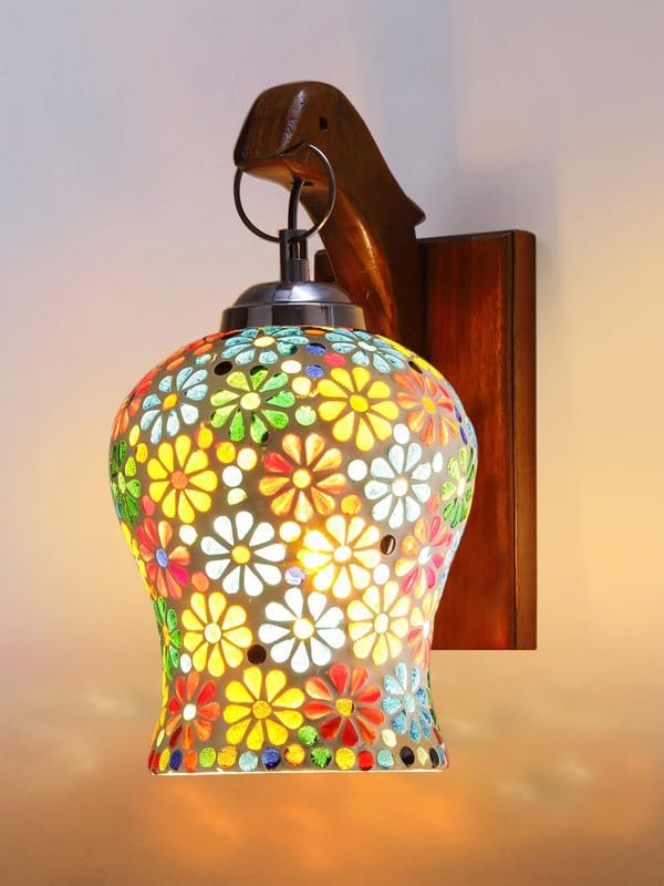 Multicolor Wall Lamp | Elegant Wood Design | Stylish Ambient Light for Home, Office, Living Room, Bedroom, Hallway | Modern Decorative Wall Sconce - Model WD70