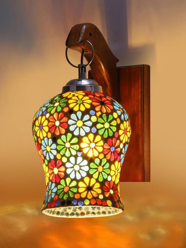 Multicolor Wall Lamp | Elegant Wood Design | Stylish Ambient Light for Home, Office, Living Room, Bedroom, Hallway | Modern Decorative Wall Sconce - Model WD70