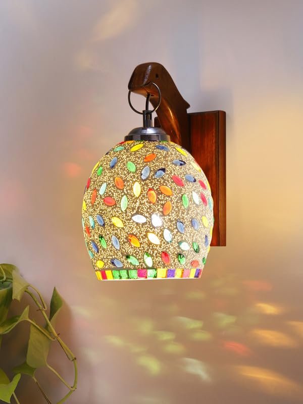 Multicolor Wall Lamp | Elegant Wood Design | Stylish Ambient Light for Home, Office, Living Room, Bedroom, Hallway | Modern Decorative Wall Sconce - Model WD72