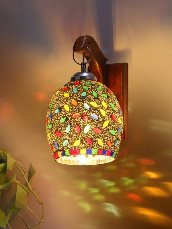 Multicolor Wall Lamp | Elegant Wood Design | Stylish Ambient Light for Home, Office, Living Room, Bedroom, Hallway | Modern Decorative Wall Sconce - Model WD72