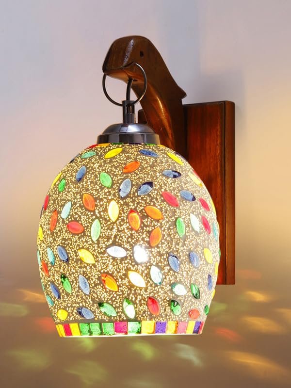 Multicolor Wall Lamp | Elegant Wood Design | Stylish Ambient Light for Home, Office, Living Room, Bedroom, Hallway | Modern Decorative Wall Sconce - Model WD72