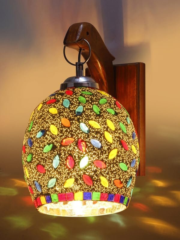 Multicolor Wall Lamp | Elegant Wood Design | Stylish Ambient Light for Home, Office, Living Room, Bedroom, Hallway | Modern Decorative Wall Sconce - Model WD72