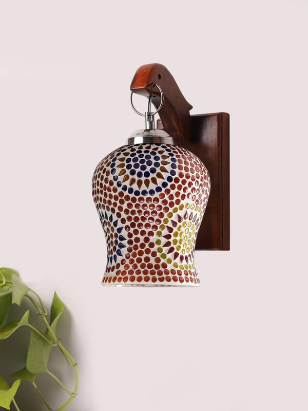 Multicolor Wall Lamp | Elegant Wood Design | Stylish Ambient Light for Home, Office, Living Room, Bedroom, Hallway | Modern Decorative Wall Sconce - Model WD74