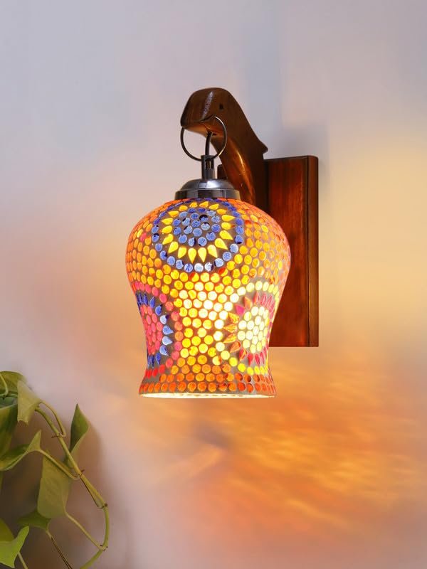 Multicolor Wall Lamp | Elegant Wood Design | Stylish Ambient Light for Home, Office, Living Room, Bedroom, Hallway | Modern Decorative Wall Sconce - Model WD74