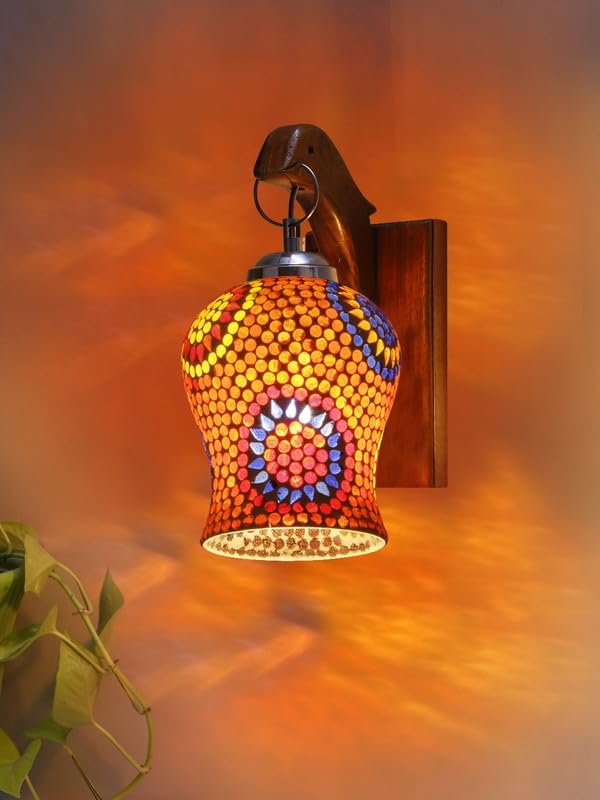 Multicolor Wall Lamp | Elegant Wood Design | Stylish Ambient Light for Home, Office, Living Room, Bedroom, Hallway | Modern Decorative Wall Sconce - Model WD74