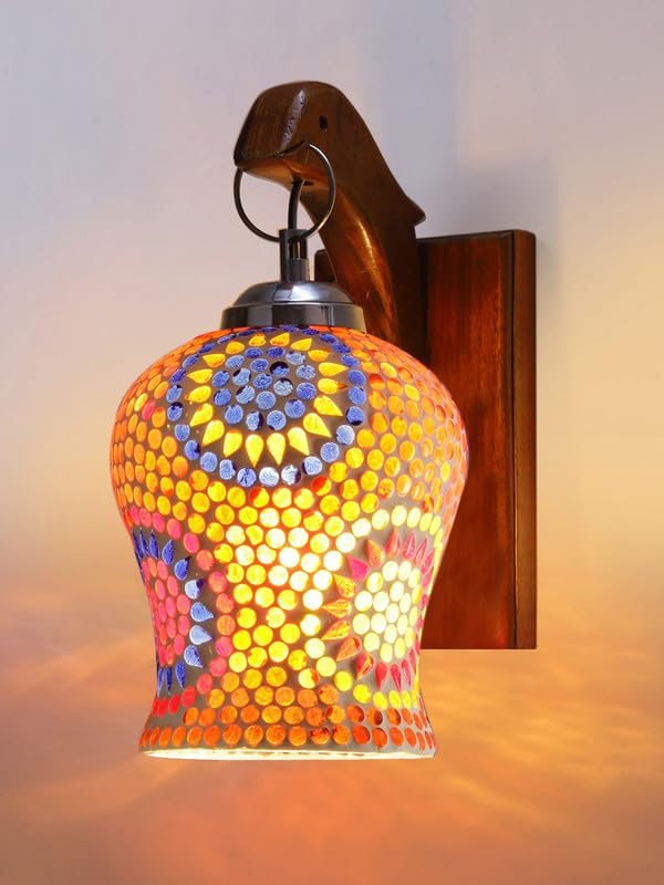 Multicolor Wall Lamp | Elegant Wood Design | Stylish Ambient Light for Home, Office, Living Room, Bedroom, Hallway | Modern Decorative Wall Sconce - Model WD74