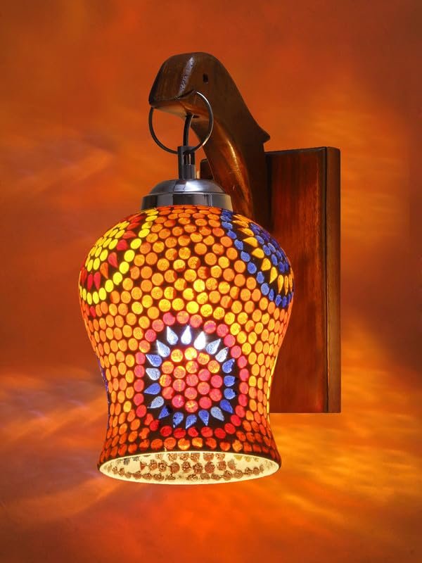Multicolor Wall Lamp | Elegant Wood Design | Stylish Ambient Light for Home, Office, Living Room, Bedroom, Hallway | Modern Decorative Wall Sconce - Model WD74