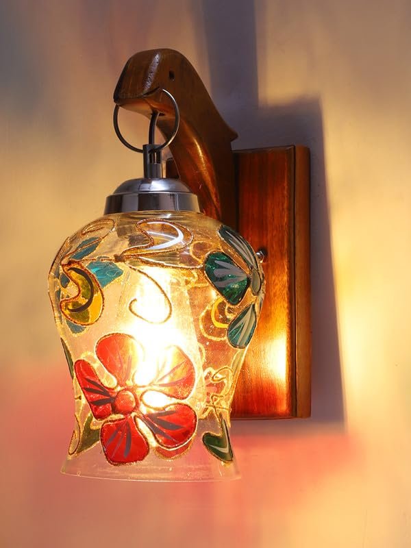 Multicolor Wall Lamp | Elegant Wood Design | Stylish Ambient Light for Home, Office, Living Room, Bedroom, Hallway | Modern Decorative Wall Sconce - Model WD75