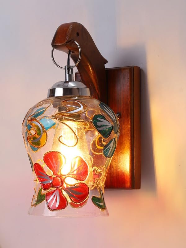 Multicolor Wall Lamp | Elegant Wood Design | Stylish Ambient Light for Home, Office, Living Room, Bedroom, Hallway | Modern Decorative Wall Sconce - Model WD75