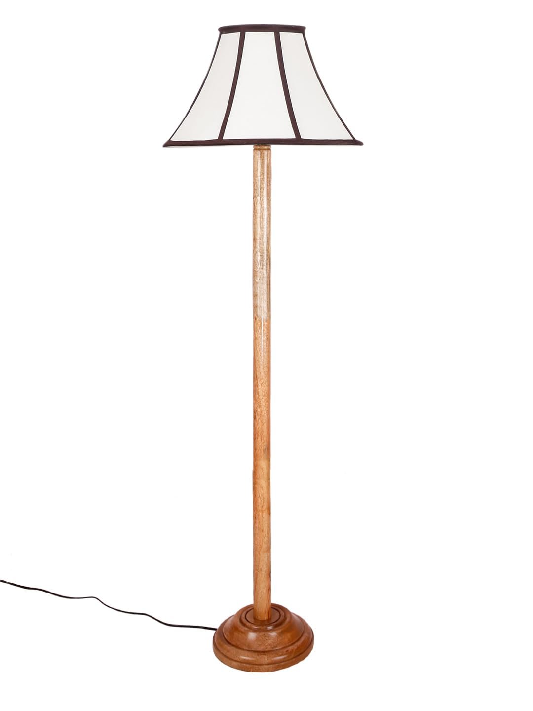 Multicoloured Cotton Shade Wood Floor lamp for Decoration/Office/Home/Gifting/Study-(12x12x56.7 inches)