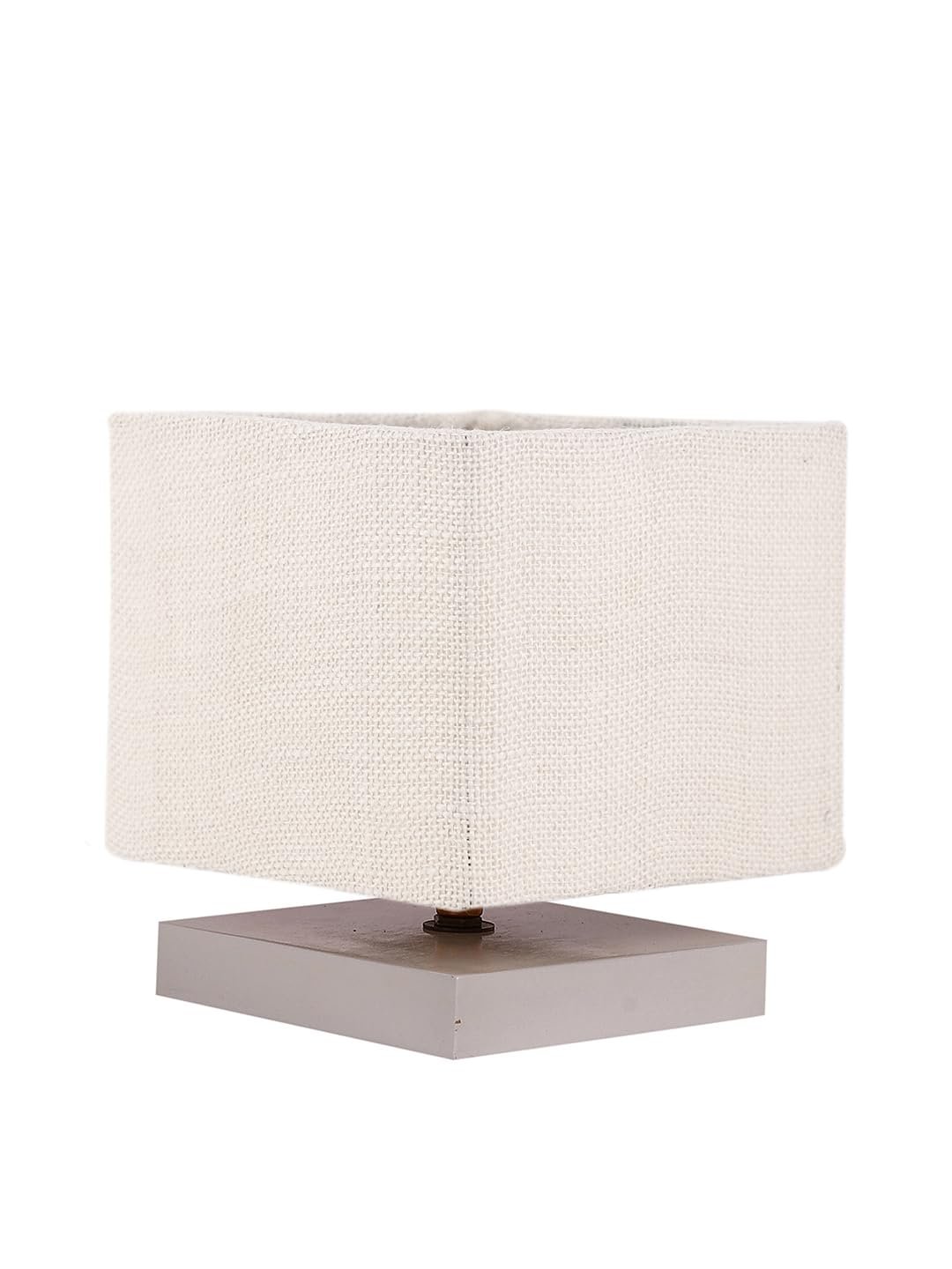 Square White Jute Table lamp with White Wood Base -65