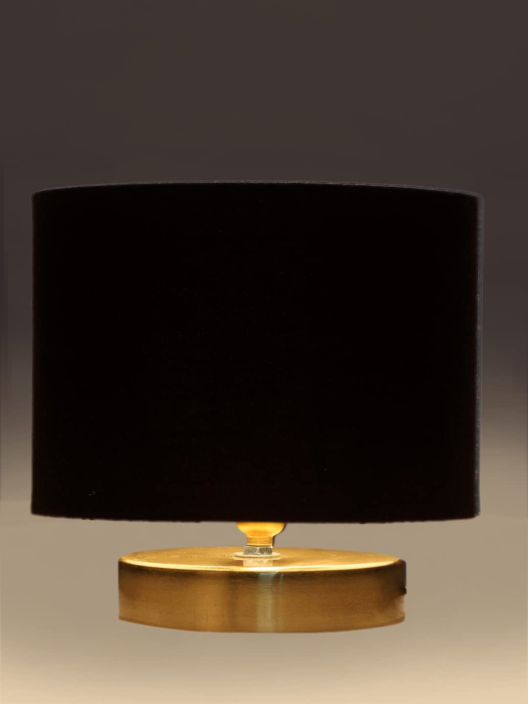 Black Cotton Table lamp with Gold Wood Base