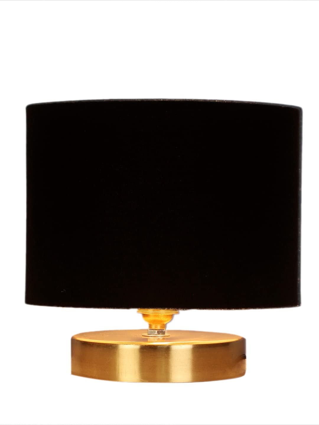Black Cotton Table lamp with Gold Wood Base