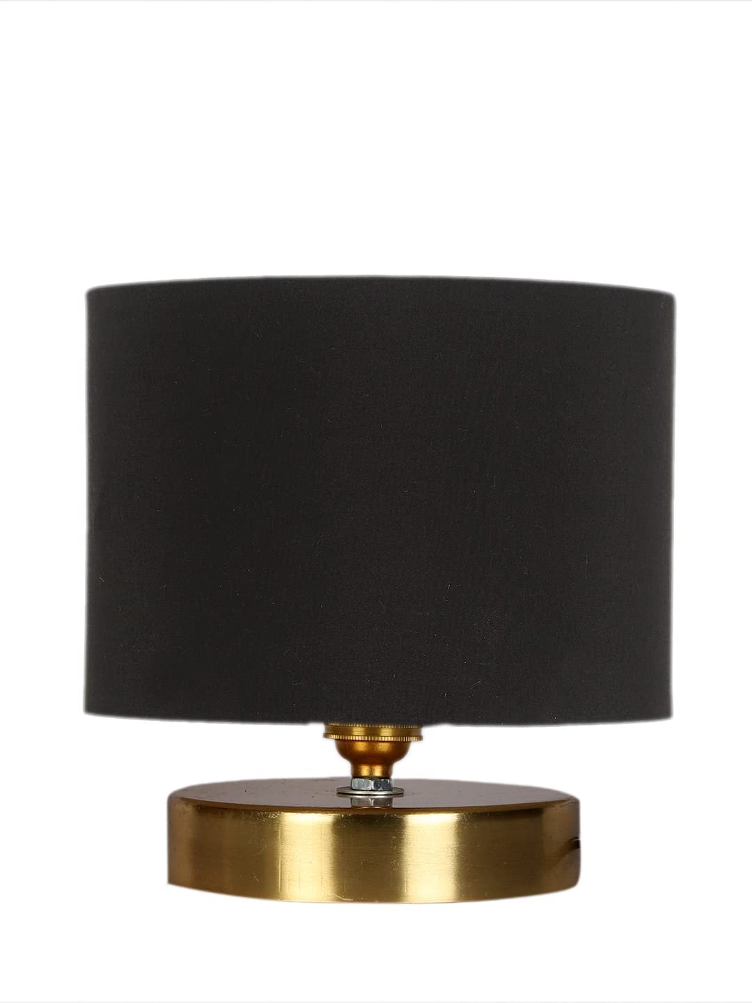 Black Cotton Table lamp with Gold Wood Base