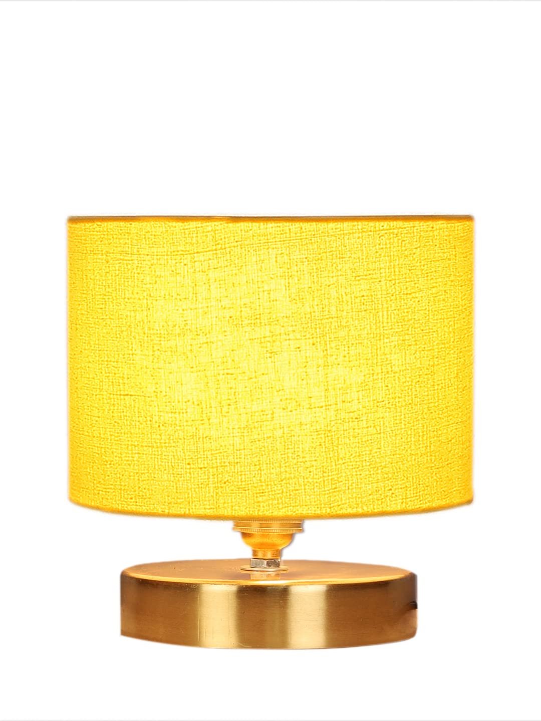 Beige Jute Table lamp with Gold Wood Base
