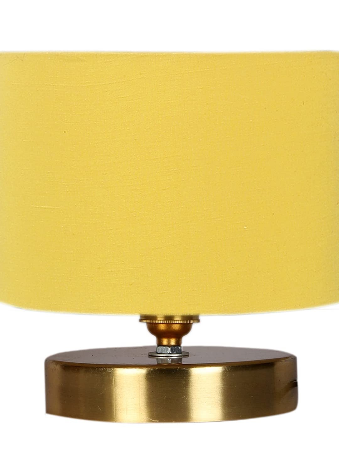 Beige Jute Table lamp with Gold Wood Base