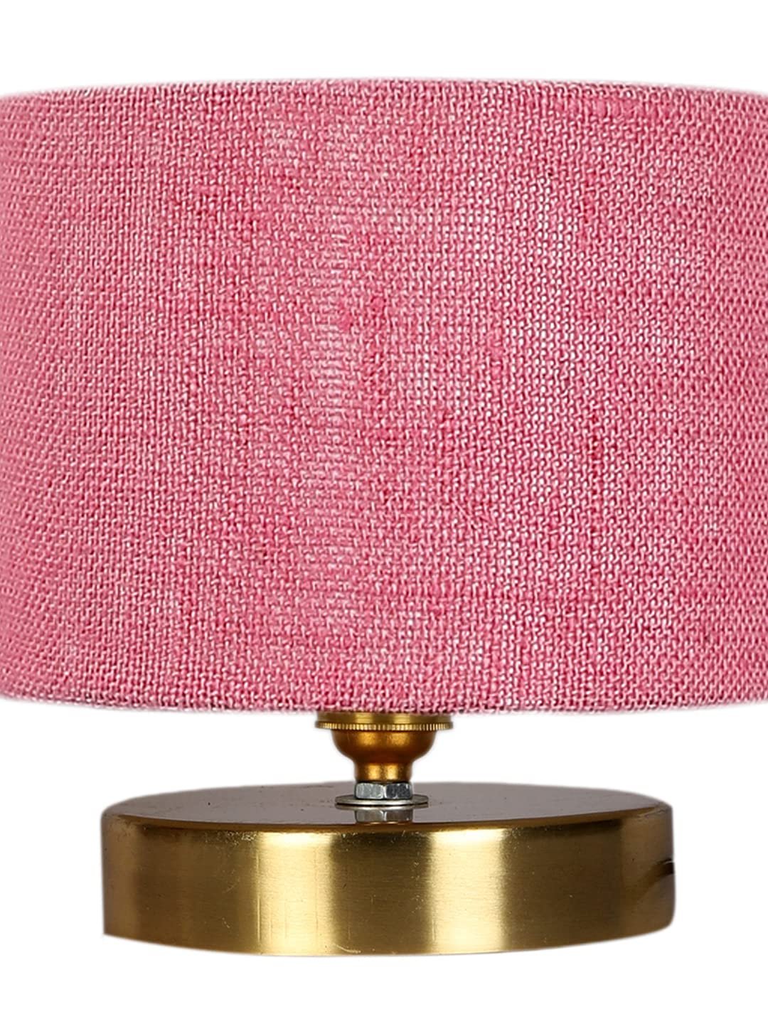 Pink Jute Table lamp with Gold Wood Base