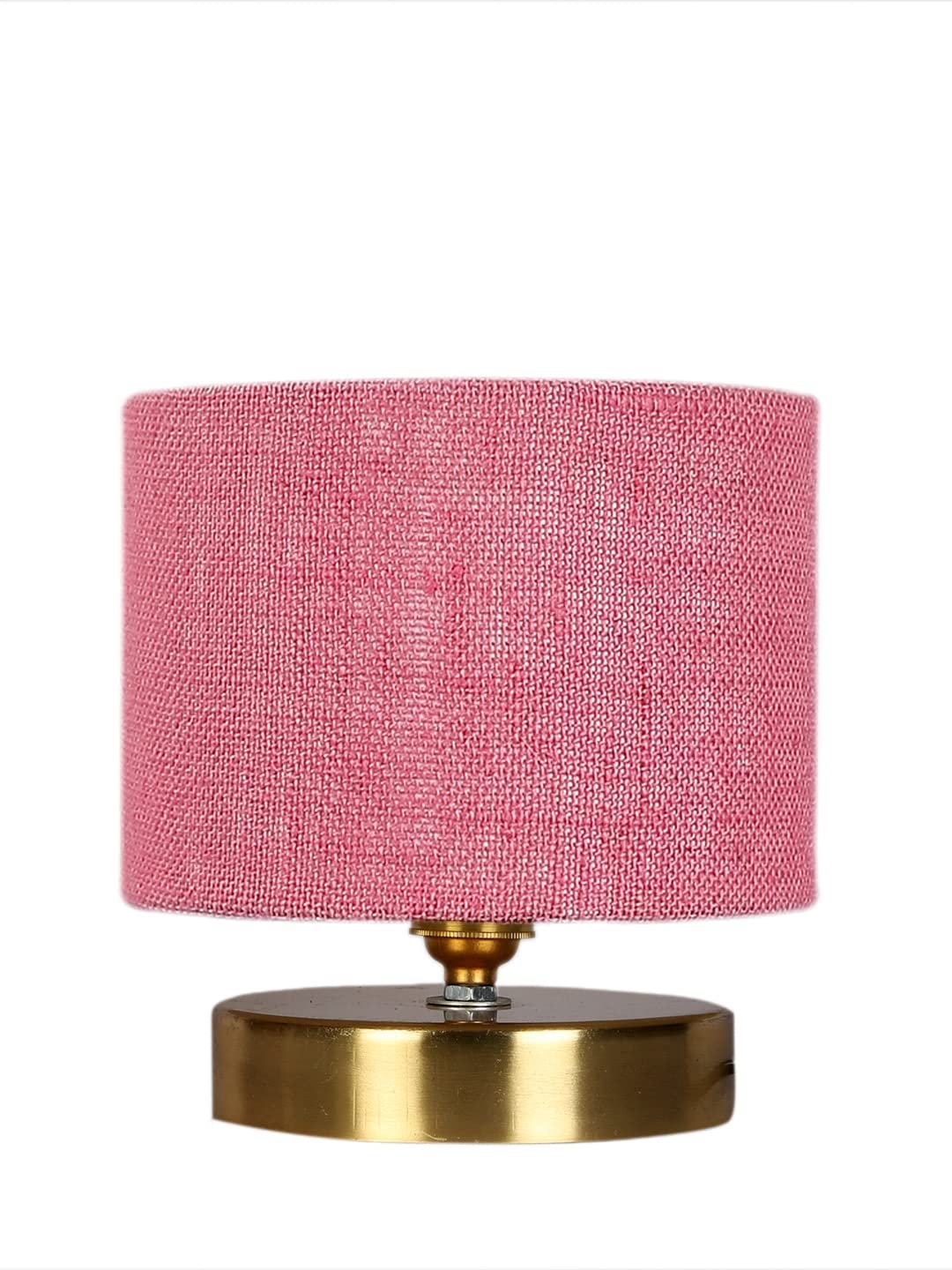 Pink Jute Table lamp with Gold Wood Base