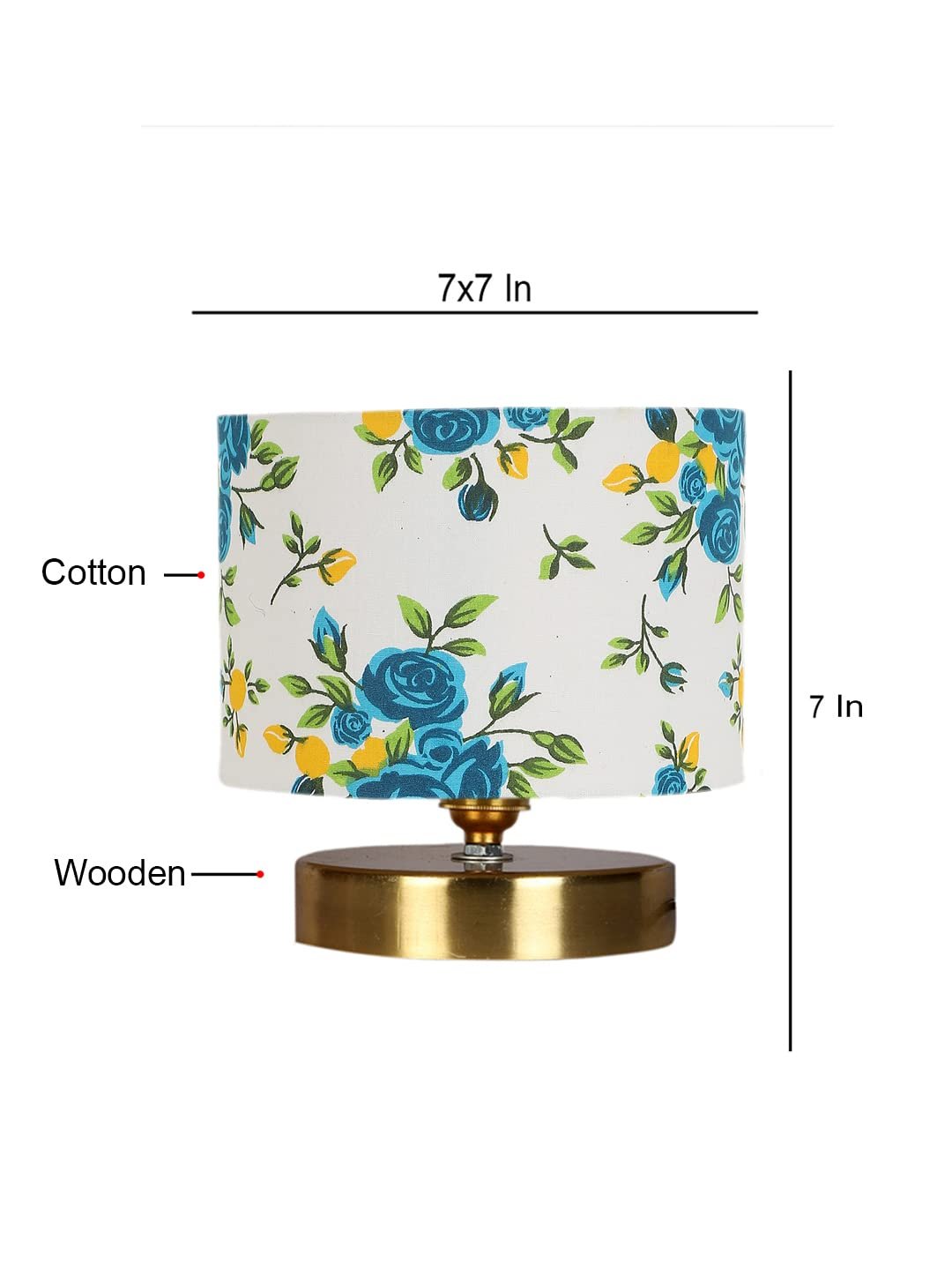 Multicolor Cotton Table lamp with Gold Wood Base(yk138)