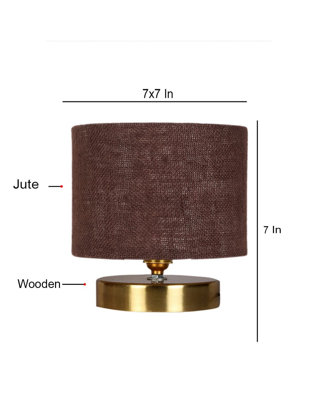 Gold Jute Table Lamp with Gold Wood Base