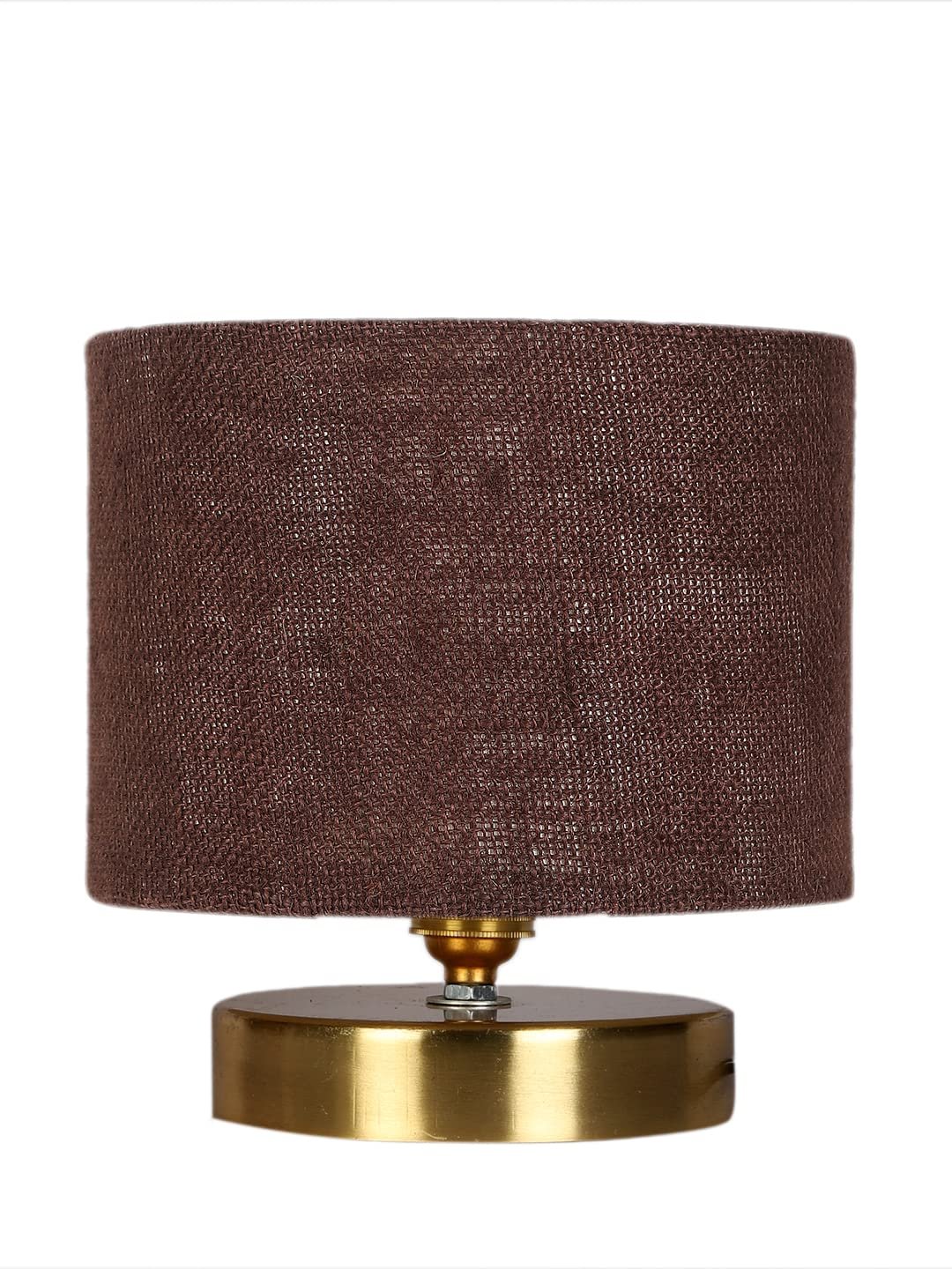 Gold Jute Table Lamp with Gold Wood Base