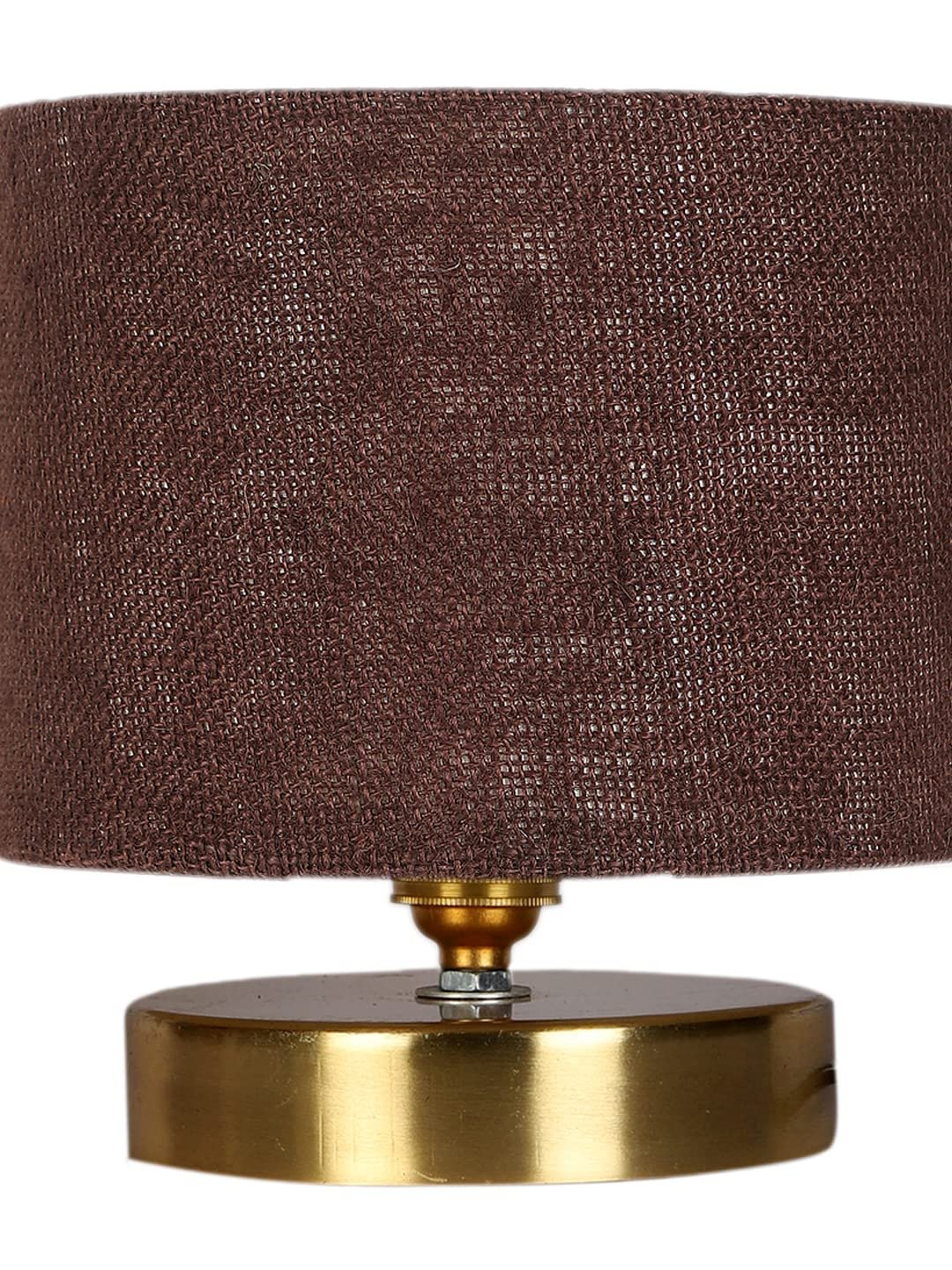 Gold Jute Table Lamp with Gold Wood Base