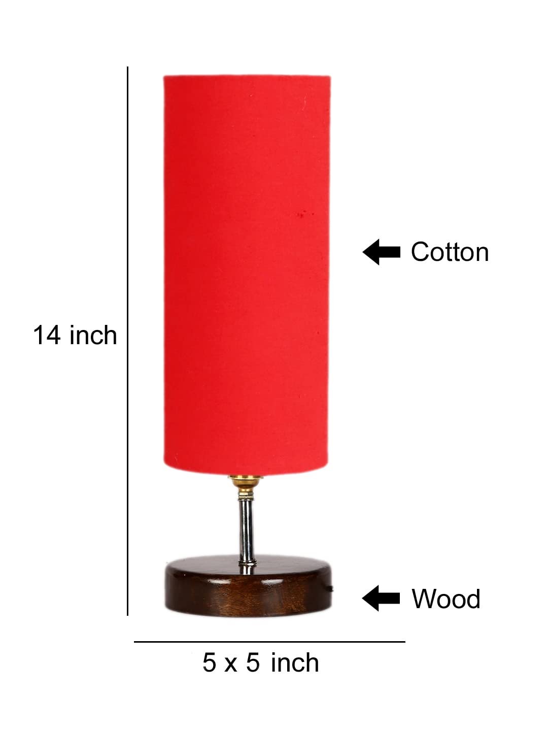 Orange Cotton Table lamp with Brown Wood Base(YK65)