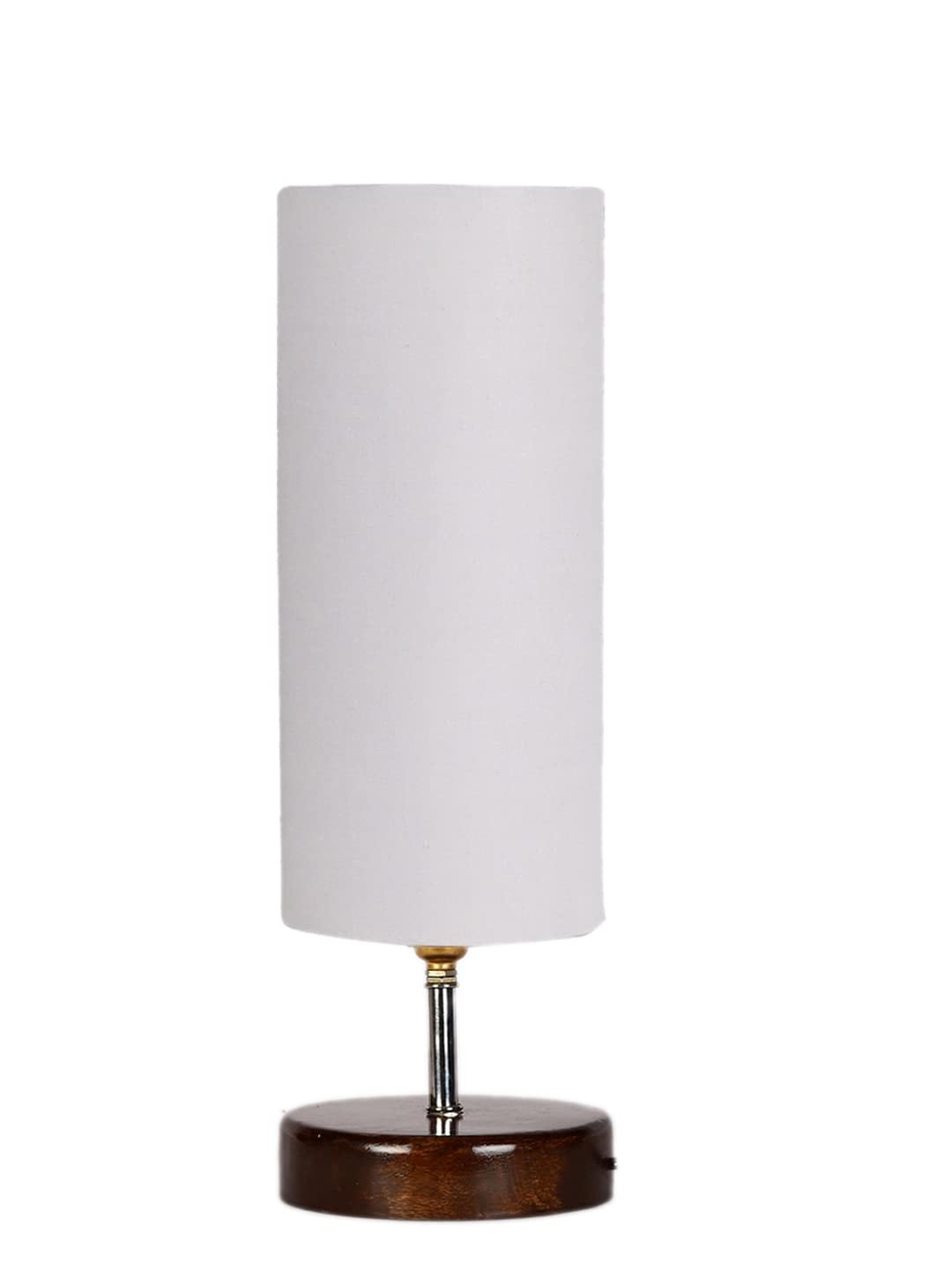 Grey Cotton Table lamp with Brown Wood Base(YK67)