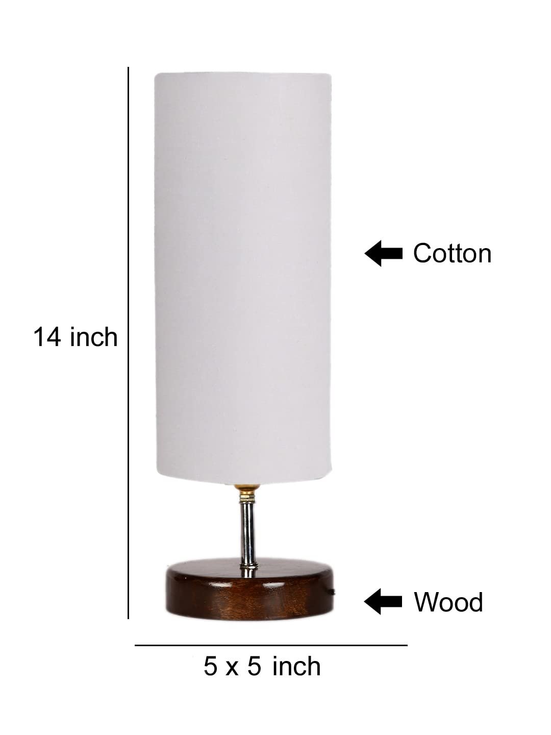 Grey Cotton Table lamp with Brown Wood Base(YK67)